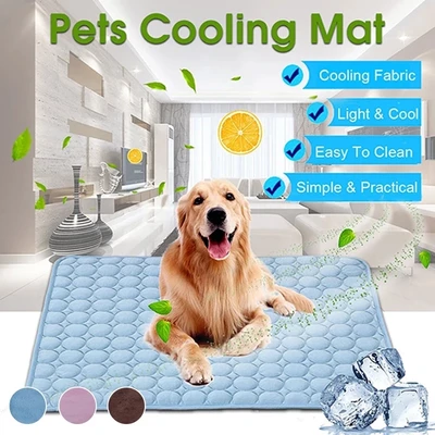 Soothing Cooling Dog Mat Pad Dogs and Cat, Relaxing Soga Blanket, Breathable Pet Bed Easy Care Washable For Small,  Medium, and Large Pets, Great for Car trips
