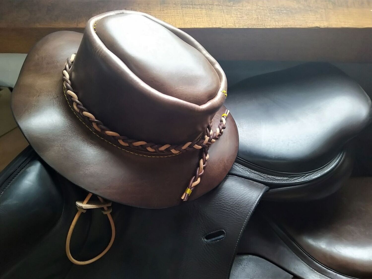 Leather bush hat