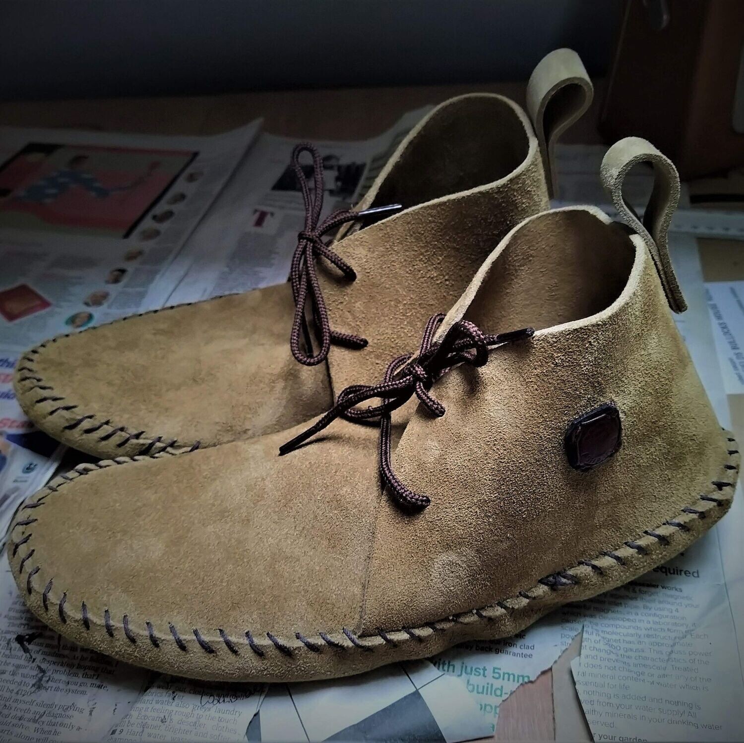 Hand stitched moccasins