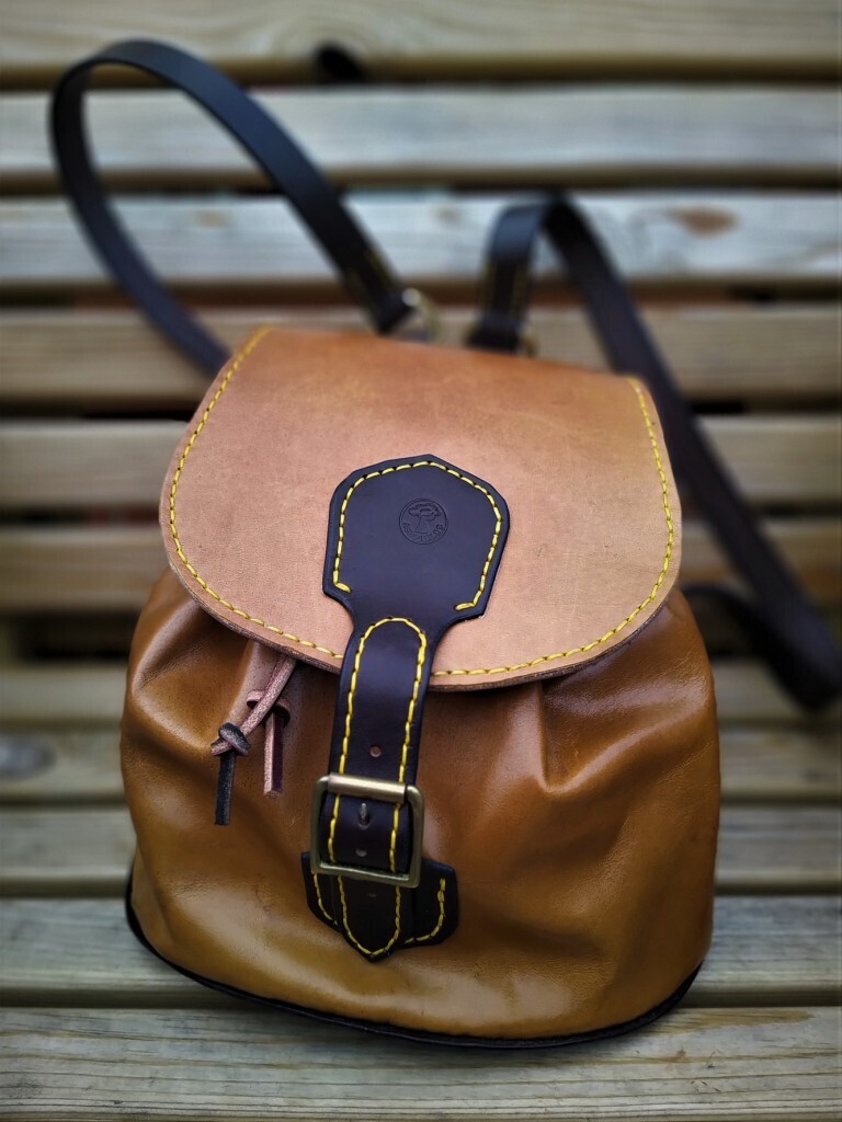 Leather backpack