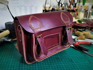 Hand made leather satchel