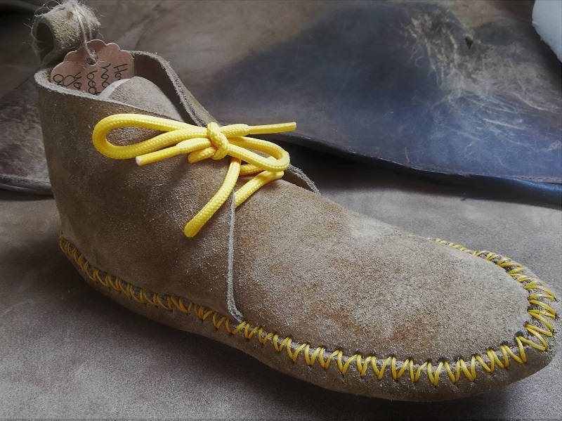 Hand stitched moccasins