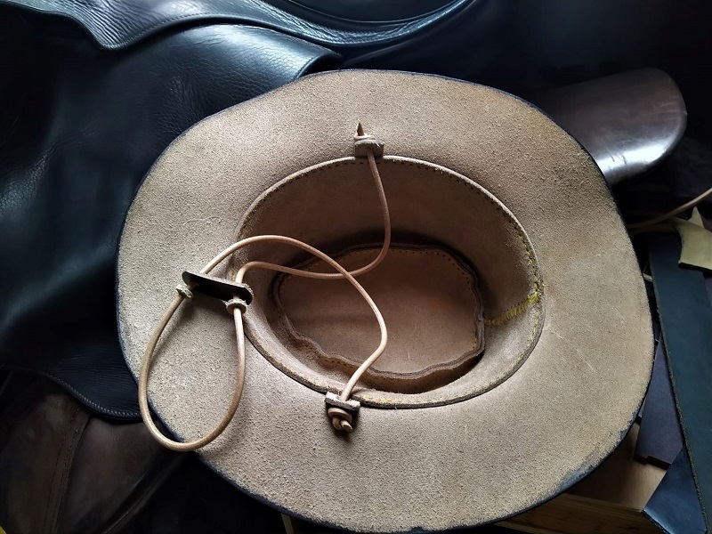 Leather bush hat