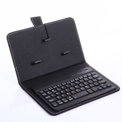 Capa de couro para teclado bluetooth com fio, conjunto de teclado e mouse OTG com suporte de capa protetora