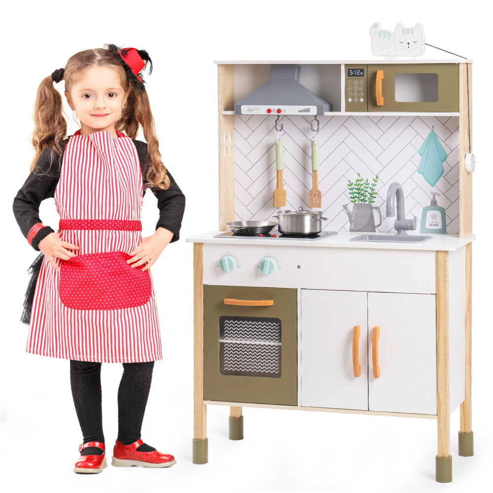 Classic Wooden Kitchen playset, Great Gift for Kids,Suitable for Christmas,Birthday and Party