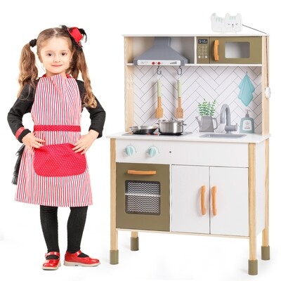 Classic Wooden Kitchen playset, Great Gift for Kids,Suitable for Christmas,Birthday and Party
