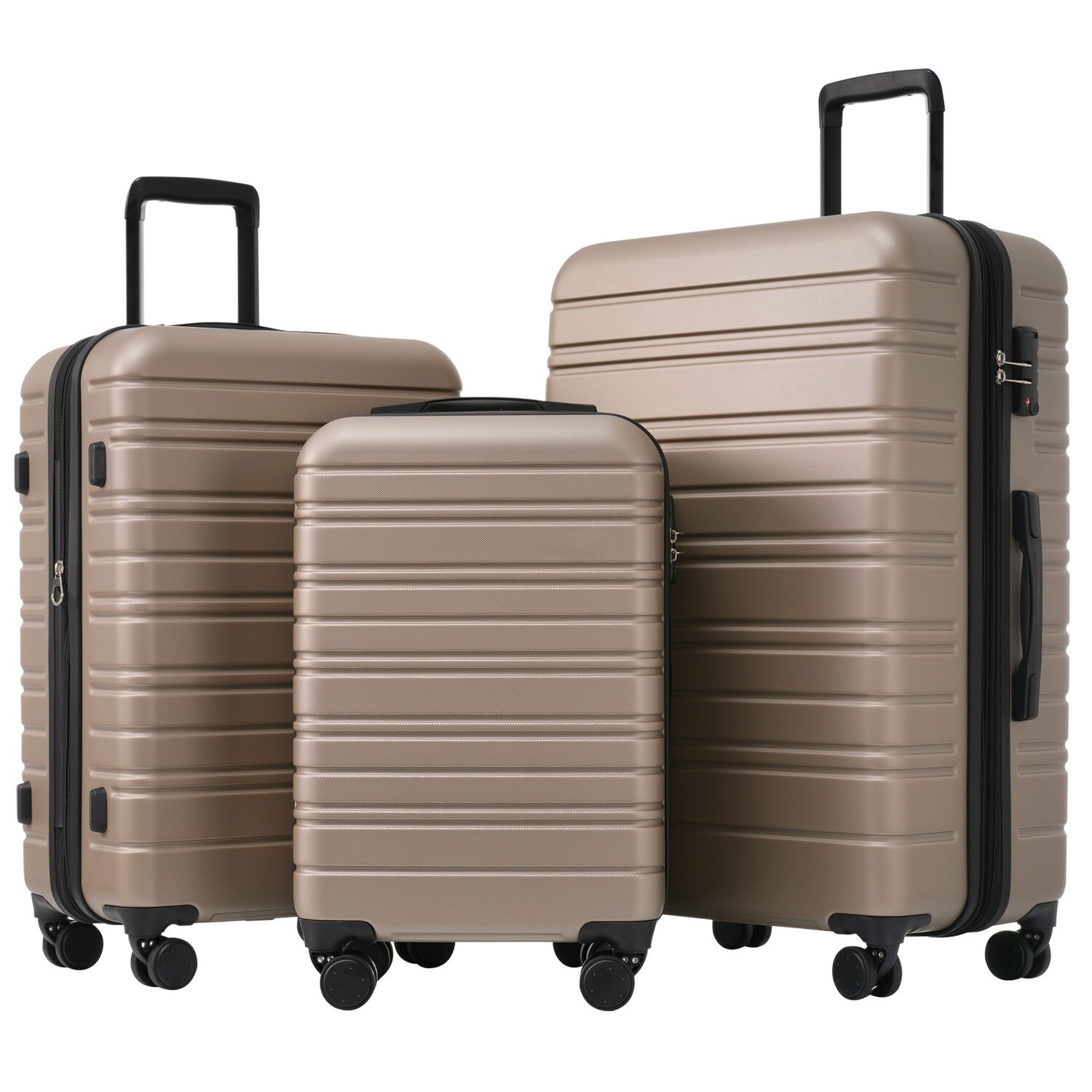 M-L-XL-Set,Hochwertiges ABS-Kofferset - Robuste 3-teilige Reisekollektion für stilvolle und sichere Unternehmungen