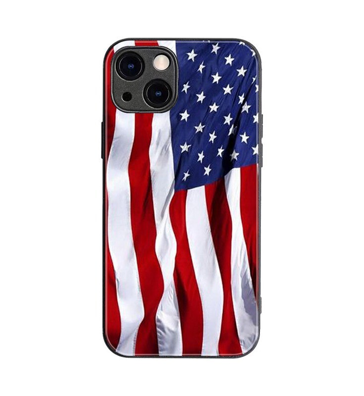 Mobile Phone Case Apple Iphone13 Apple 11 Applicable American Flag Glass Case New Fashion SE Mobile Phone Case Apple Iphone13 Apple 11 Applicable American Flag Glass Case New Fashion SE, Applicable Model: Iphone 13, Color: Gh835