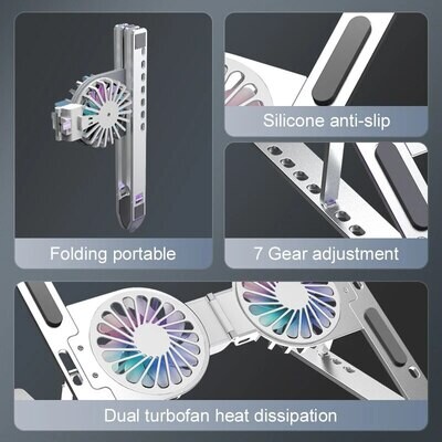 Laptop Stand Aluminum Alloy Folding Air-cooled Heat Dissipation Increased Storage Stand