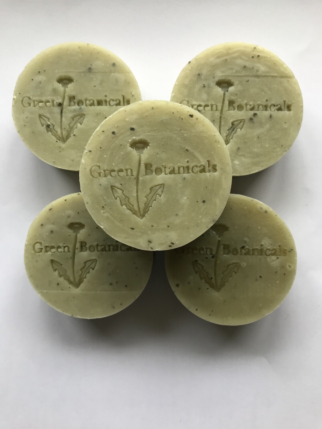 Round natural green clay  dog shampoo solid 