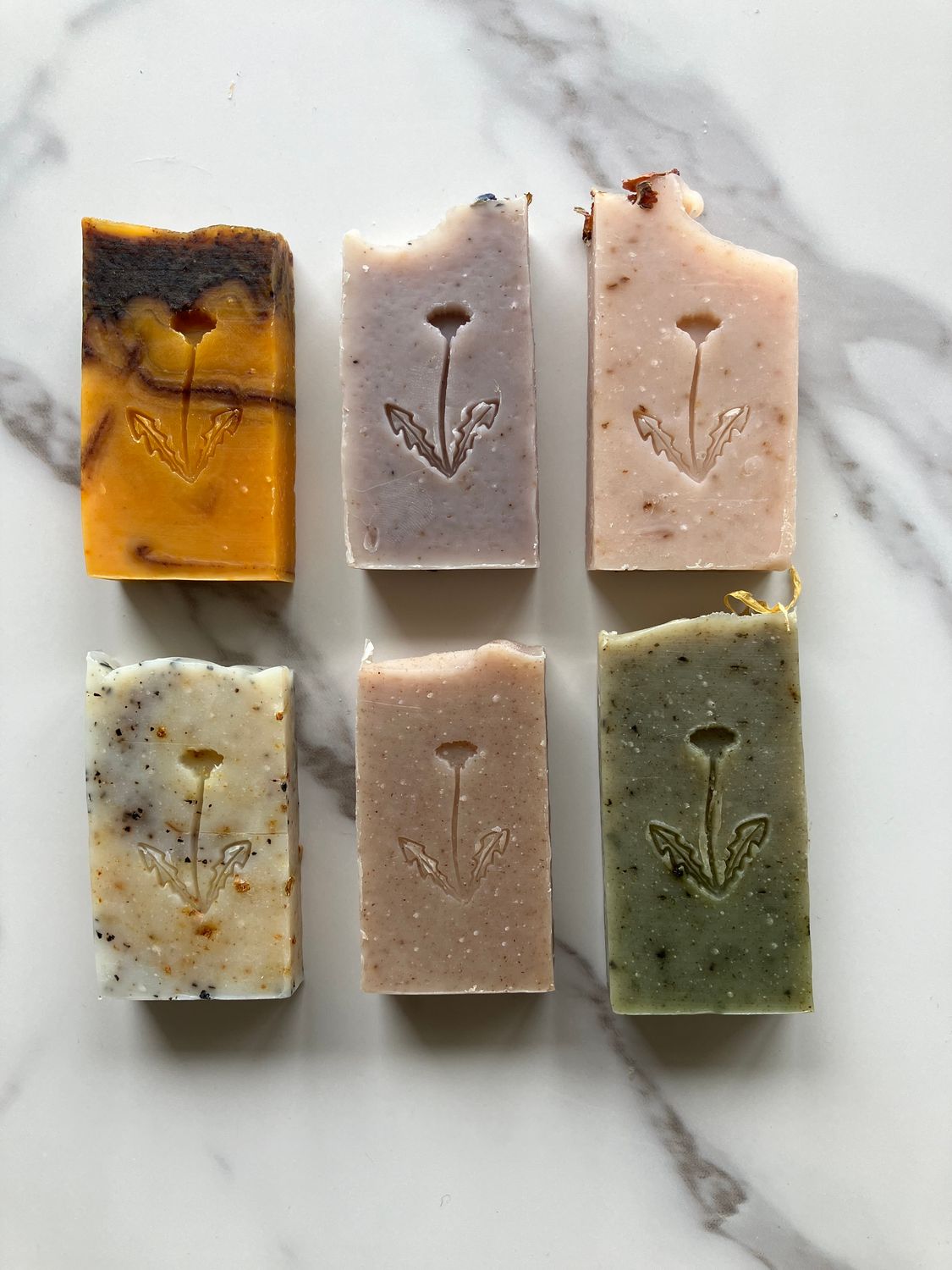 Mini natural half  soap bars stamped  