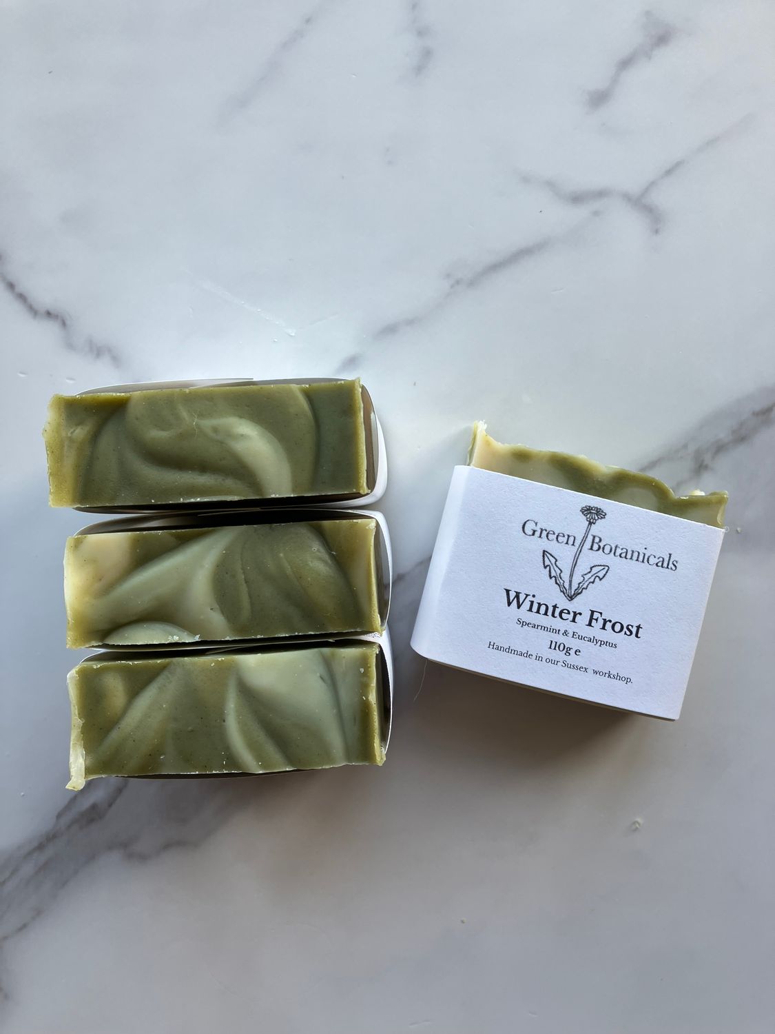 Spearmint and eucalyptus natural soap