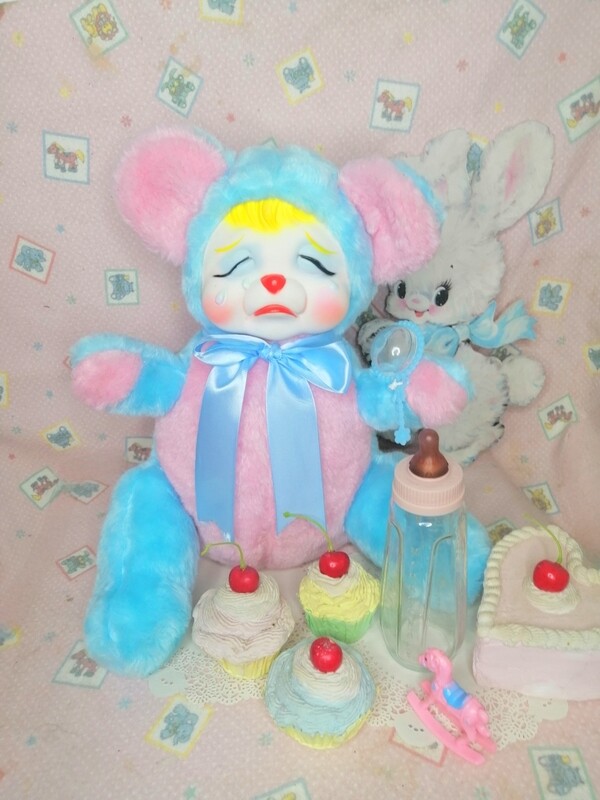 Pink & Blue Crying Bear