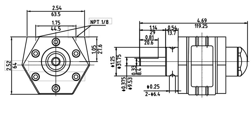 Motor Neumático HX1UP-NRV