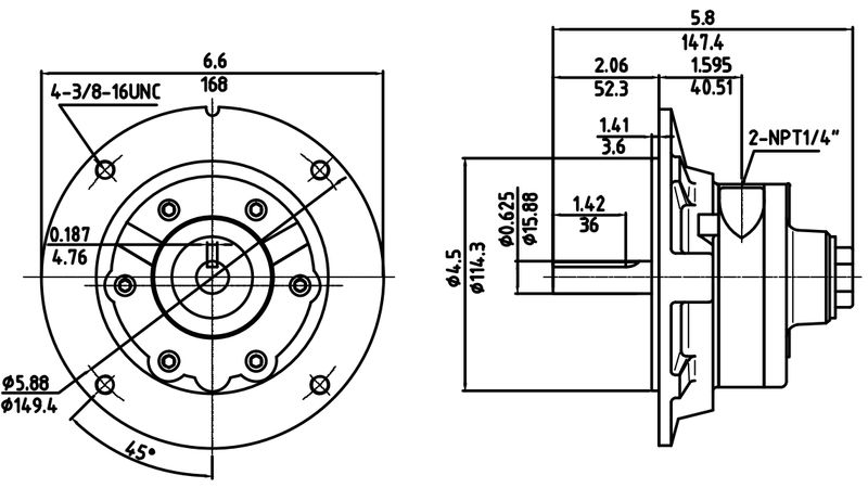 Motor Neumático HX2AM-F114.3