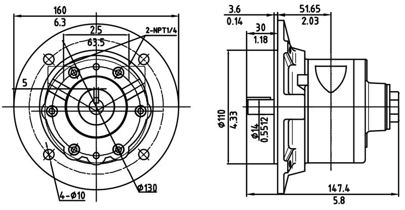 Motor Neumático HX4AM-F110