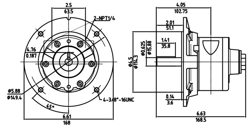 Motor Neumático HX4AM-F114.3
