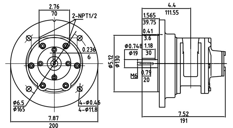 Motor Neumático HX6AM-F130