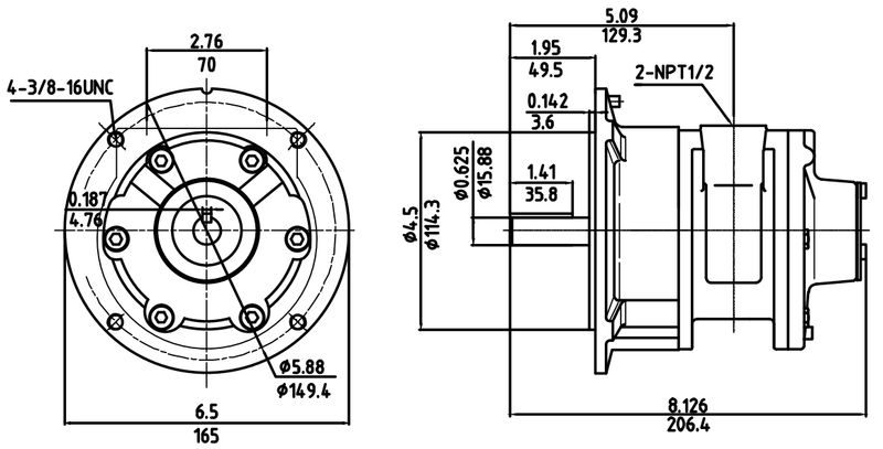 Motor Neumático HX6AM-F114.3