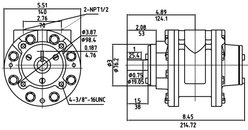 Motor Neumático HX8AM-V