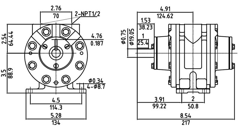 Motor Neumático HX8AM-H