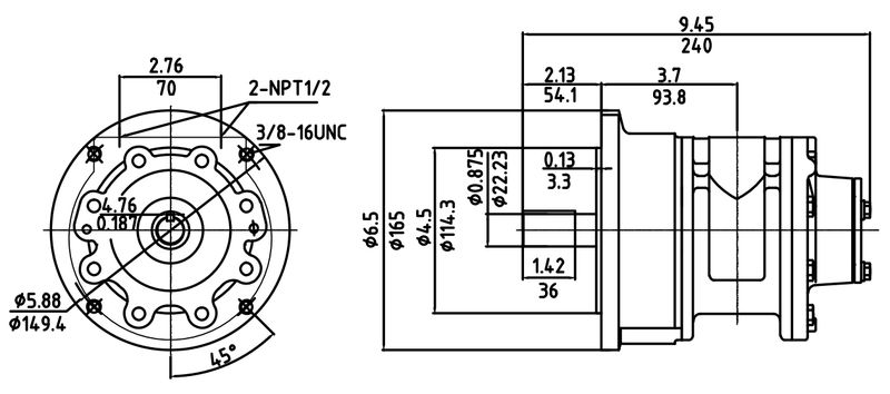 Motor Neumático HX8AM-F114.3