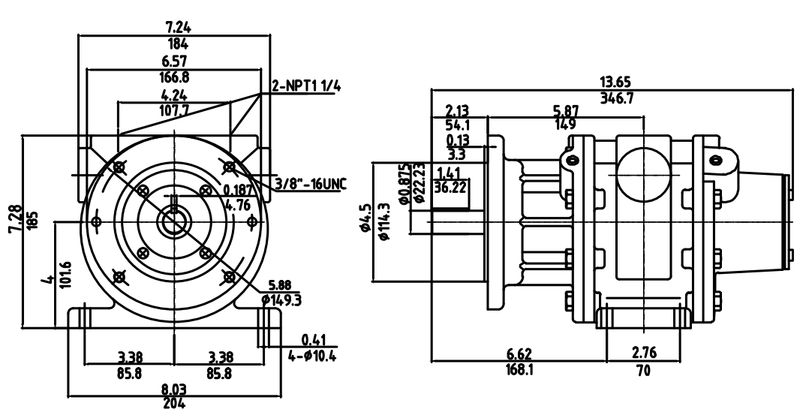 Motor Neumático HX16AM-FRV-13