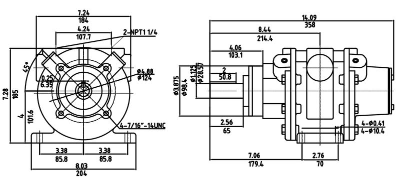 Motor Neumático HX16AM-FRV-2