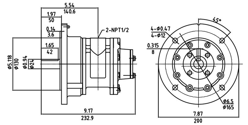 Motor Neumático HX8AM-F130