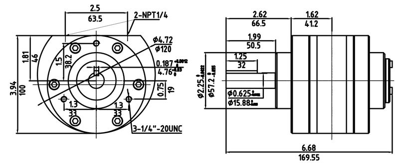 Motor Neumático HX4AM-NRV-251SS