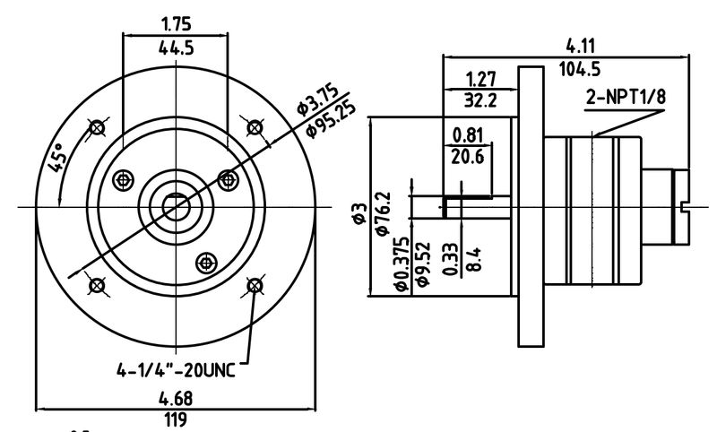 Motor Neumático HX1AM-V-S-127