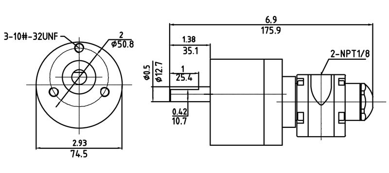 Motor Neumático HX1AM-NRV-95-GR15