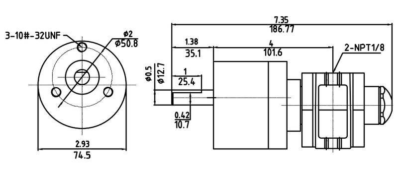 Motor Neumático HX1AM-NRV-16-GR15