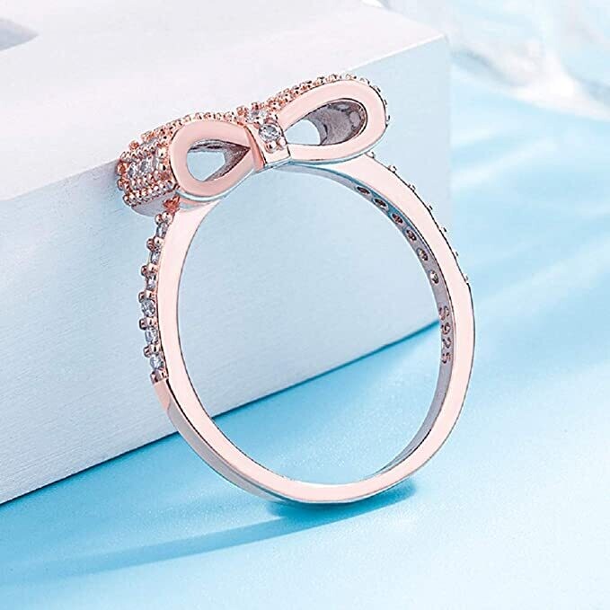 Lovely Bow Ring for Women Rose Gold,perfect for your middel school girl!!