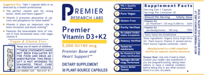 Premier Research Labs Vit D3/K2 Capsule