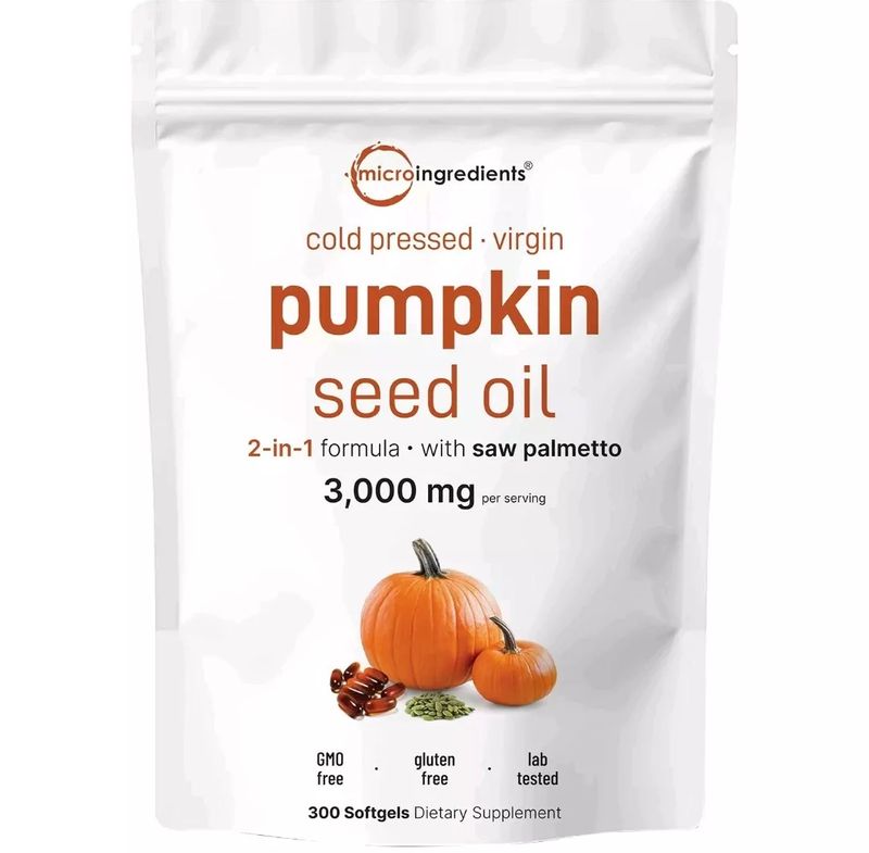 Pumpkin Seed Oil with Saw Palmetto, 3000mg, 300 Softgels, Herbal Supplement