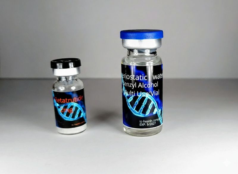 Retatrutide weight loss and body composition 2mg or 6mg With Bac Water