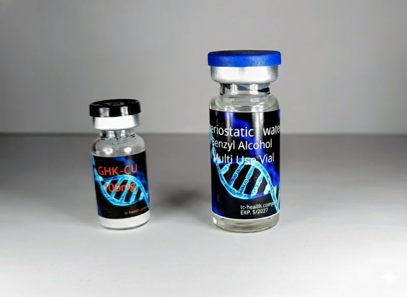 GHK-CU Copper Anti Aging (Lyophilized) Peptide 100mg Vial With Bac Water 