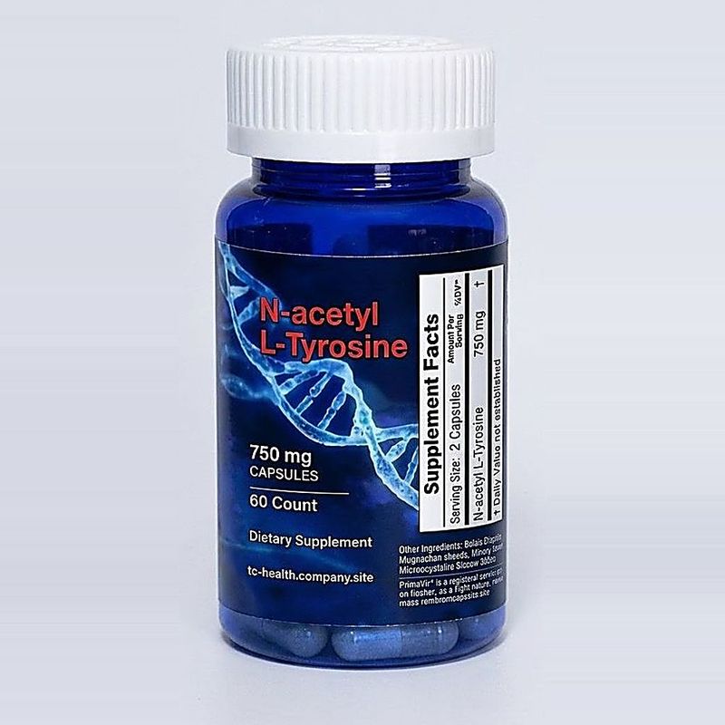 N-Acetyl L-Tyrosine 750mg 60 capsules bottle – TC Health product photo