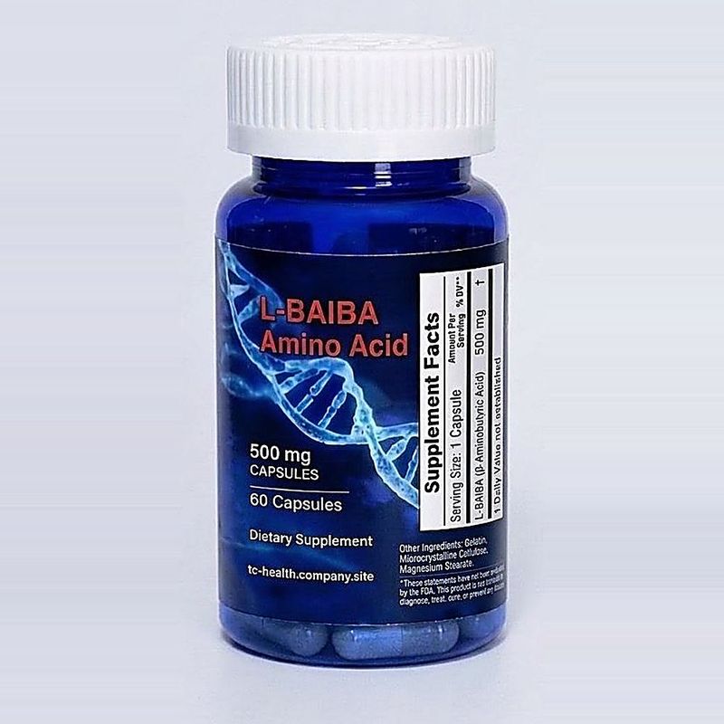 L-BAIBA 500mg 60 capsules bottle – TC Health product photo