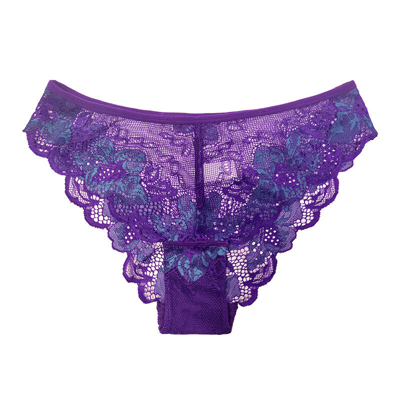 Sexy Black Purple Lace Panty