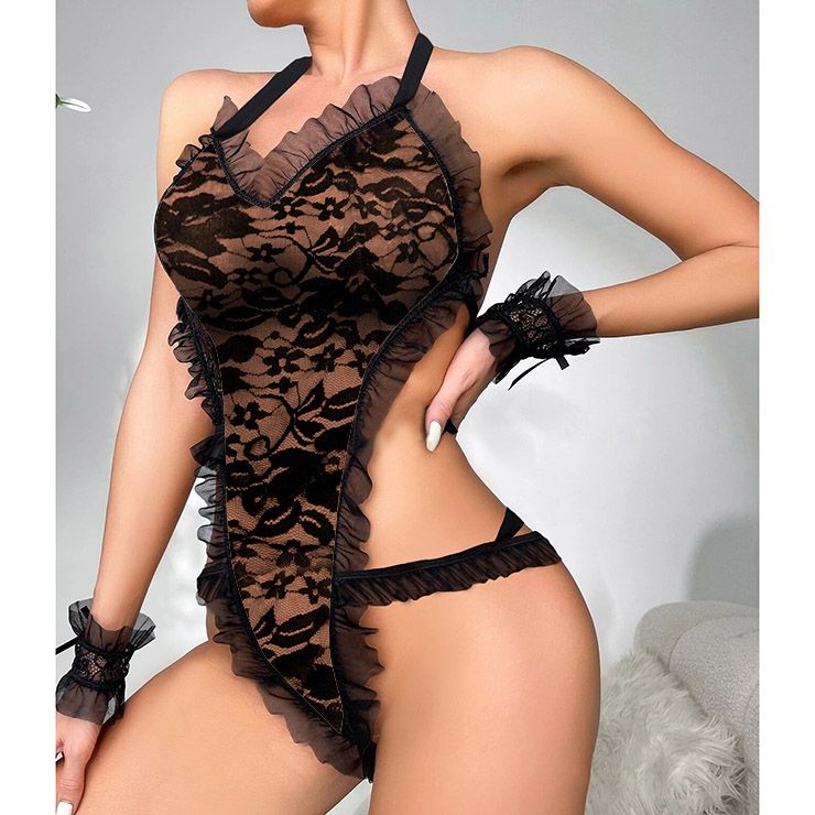 Black Lace Teddy Bodysuit