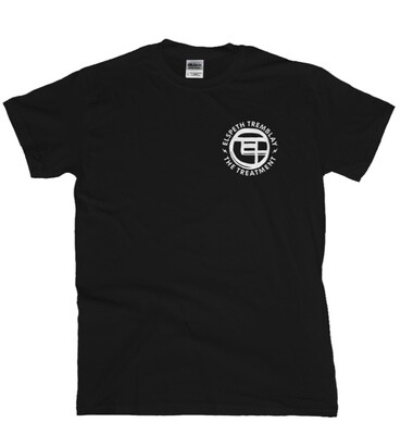Black t-shirt / white logo