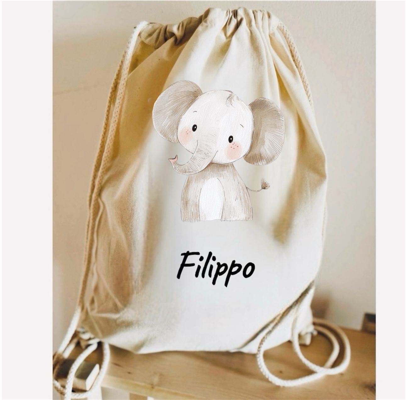 SACCA ZAINO IN COTONE PERSONALIZZATA