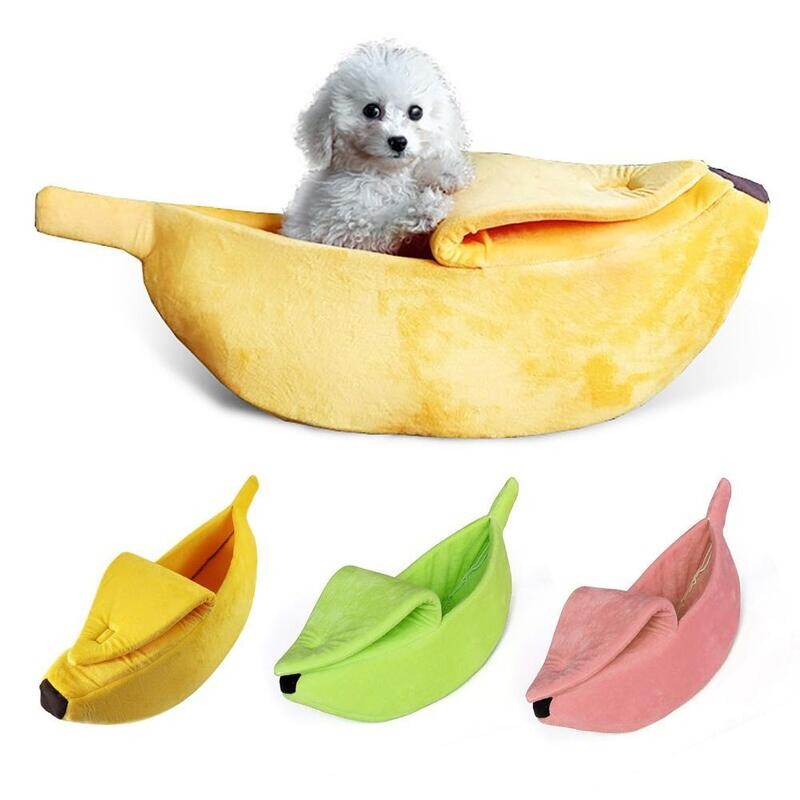 Funny Banana Cat Bed House Durable Kennel dog Puppy Cushion Basket Doggy Puppy Kitten Cushion Portable Dog Cat Supplies
