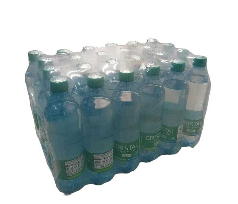 Agua cristal gas 600 ml x 24 unds