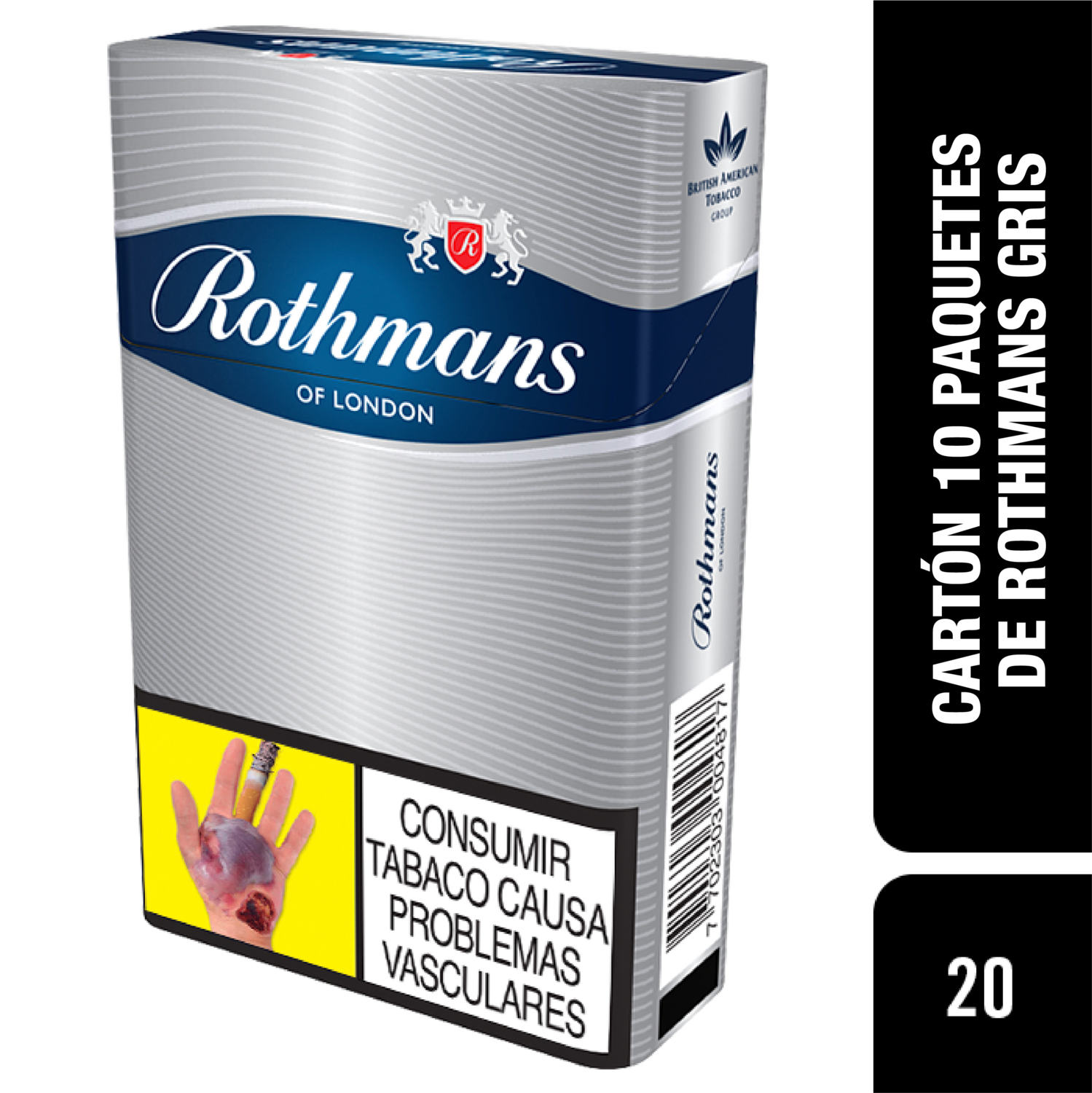 ROTHMANS GRIS PAQUETE X 20