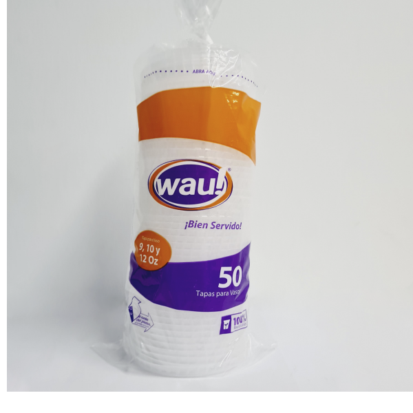 TAPA PLASTICA WOW 9-12 ONZ X 50