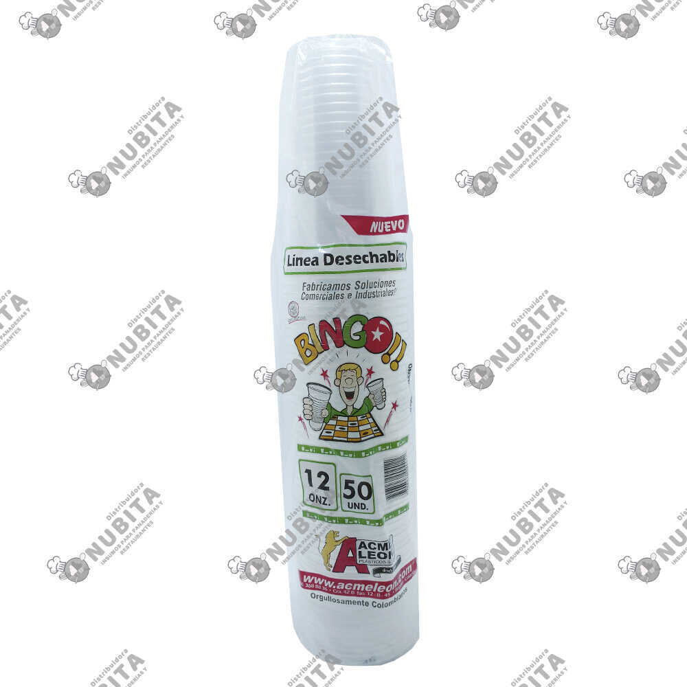 Vaso platico acme 12 onz  x 50 und