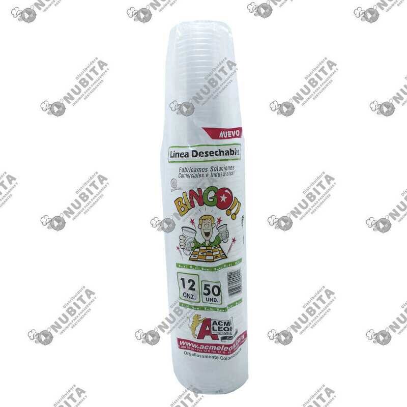 Vaso platico acme 12 onz  x 50 und
